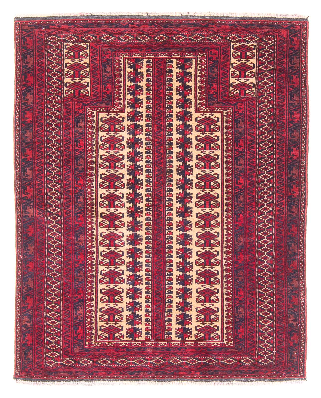 Belutsch Teppich - Gebetsteppich - 132 x 94 cm - beige