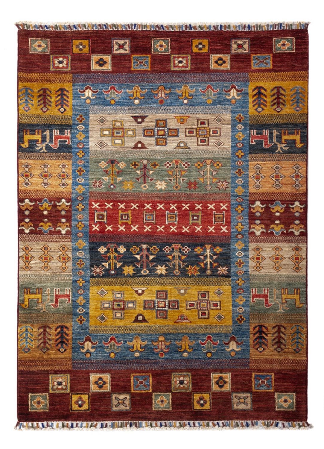 Gabbeh Teppich - Loribaft Perser - 143 x 105 cm - mehrfarbig