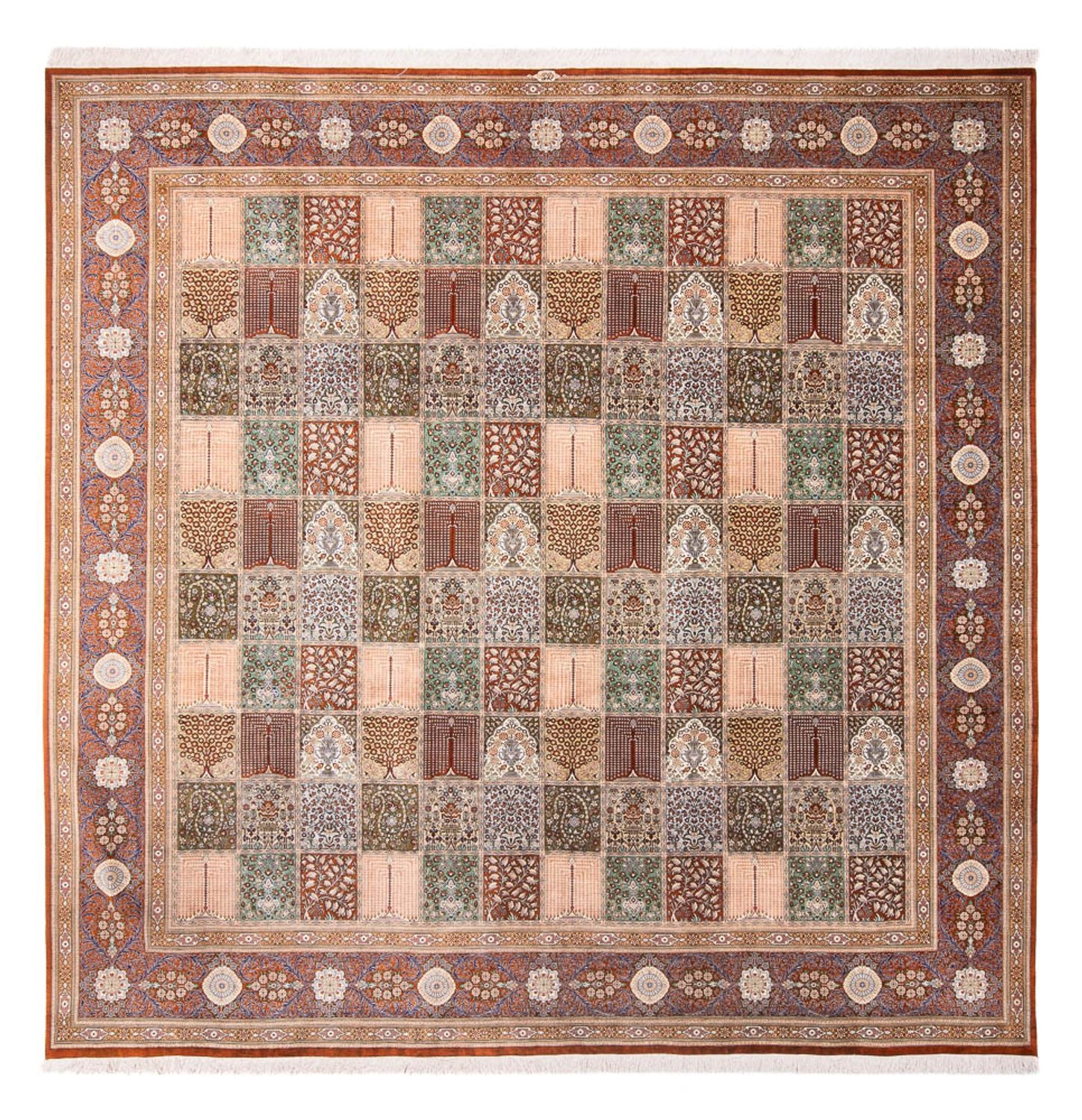 Seidenteppich - Ghom Seide - Premium quadratisch  - 302 x 297 cm - mehrfarbig