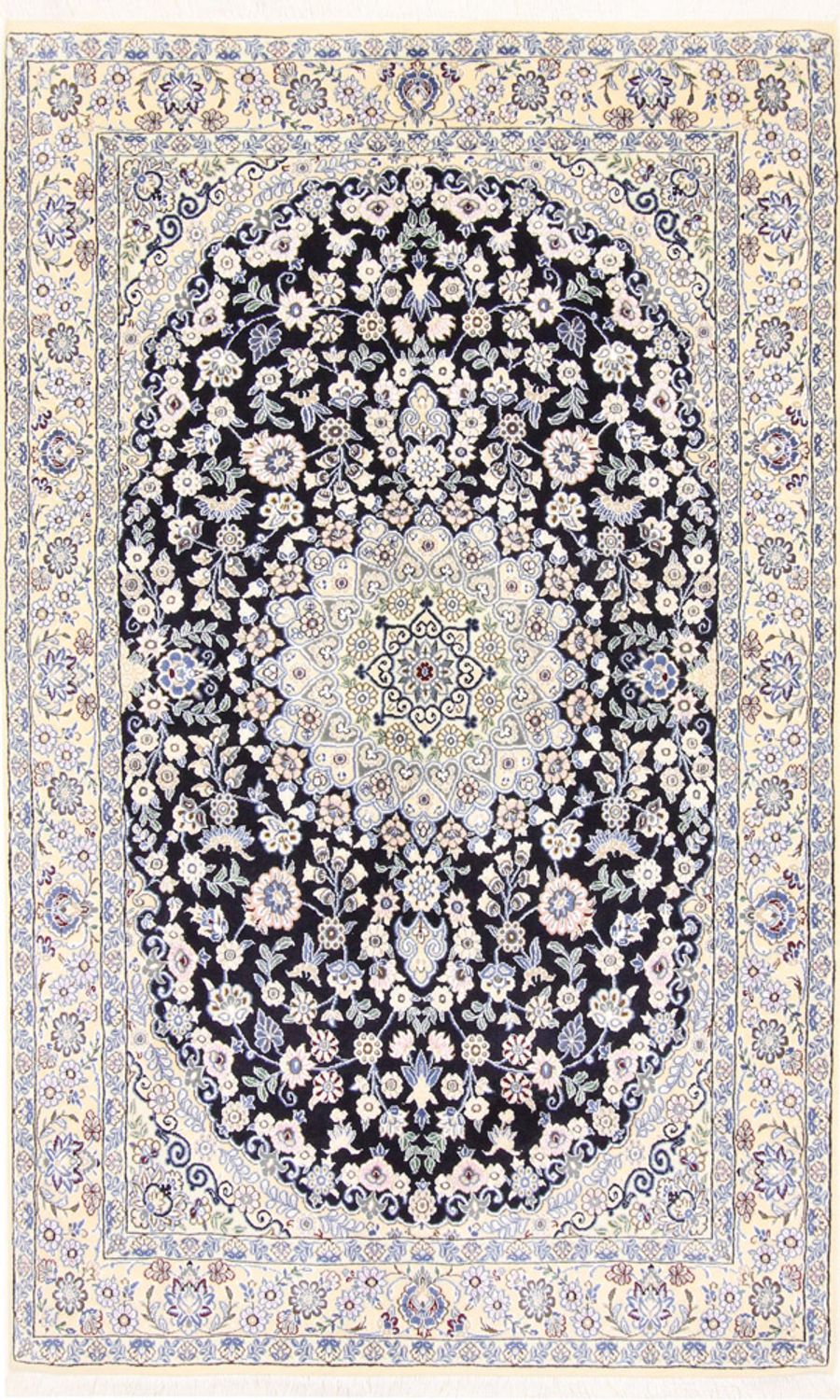 Perserteppich - Nain - Royal - 202 x 132 cm - dunkelblau