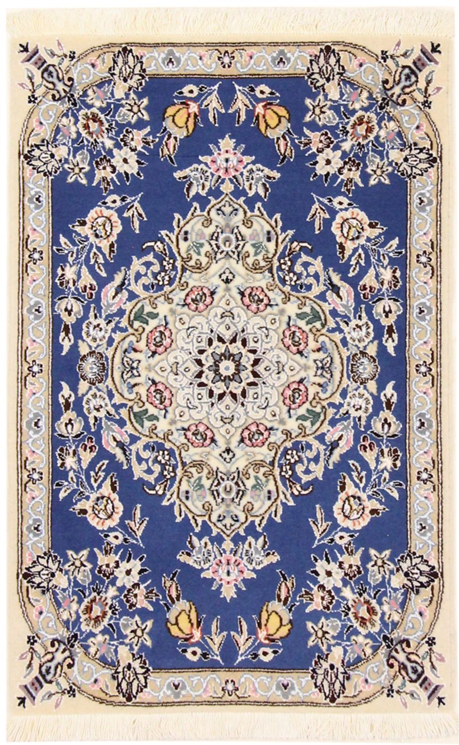 Perserteppich - Nain - Royal - 90 x 60 cm - blau