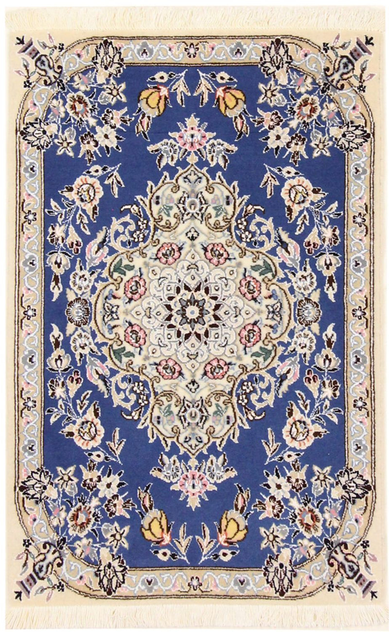 Perserteppich - Nain - Royal - 90 x 60 cm - blau