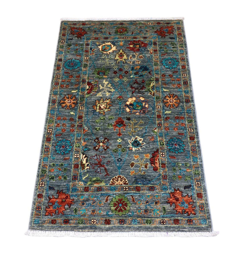 Ziegler Teppich 132 x 81 cm - seeblau