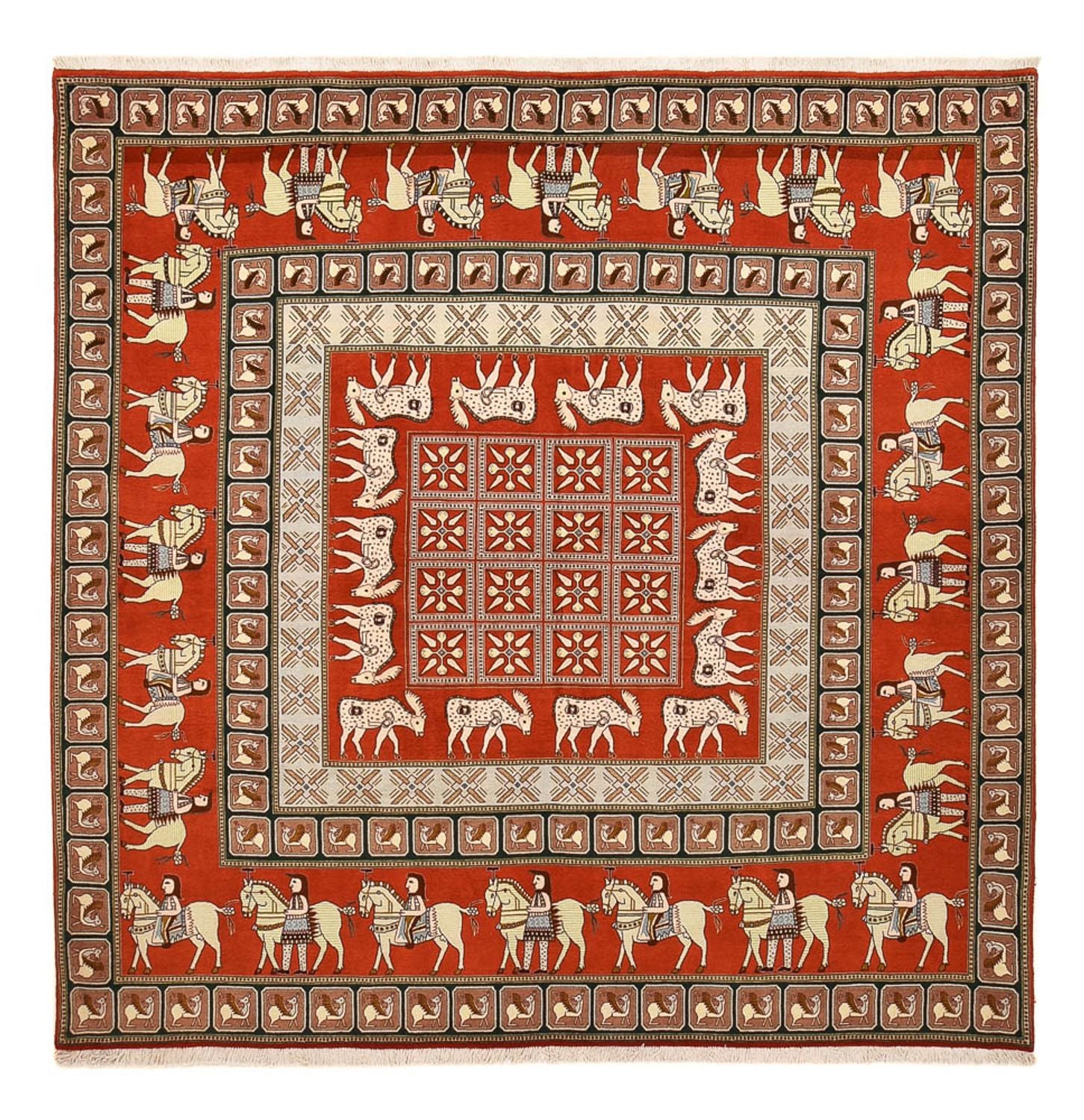 Perserteppich - Täbriz - Royal quadratisch  - 255 x 245 cm - mehrfarbig