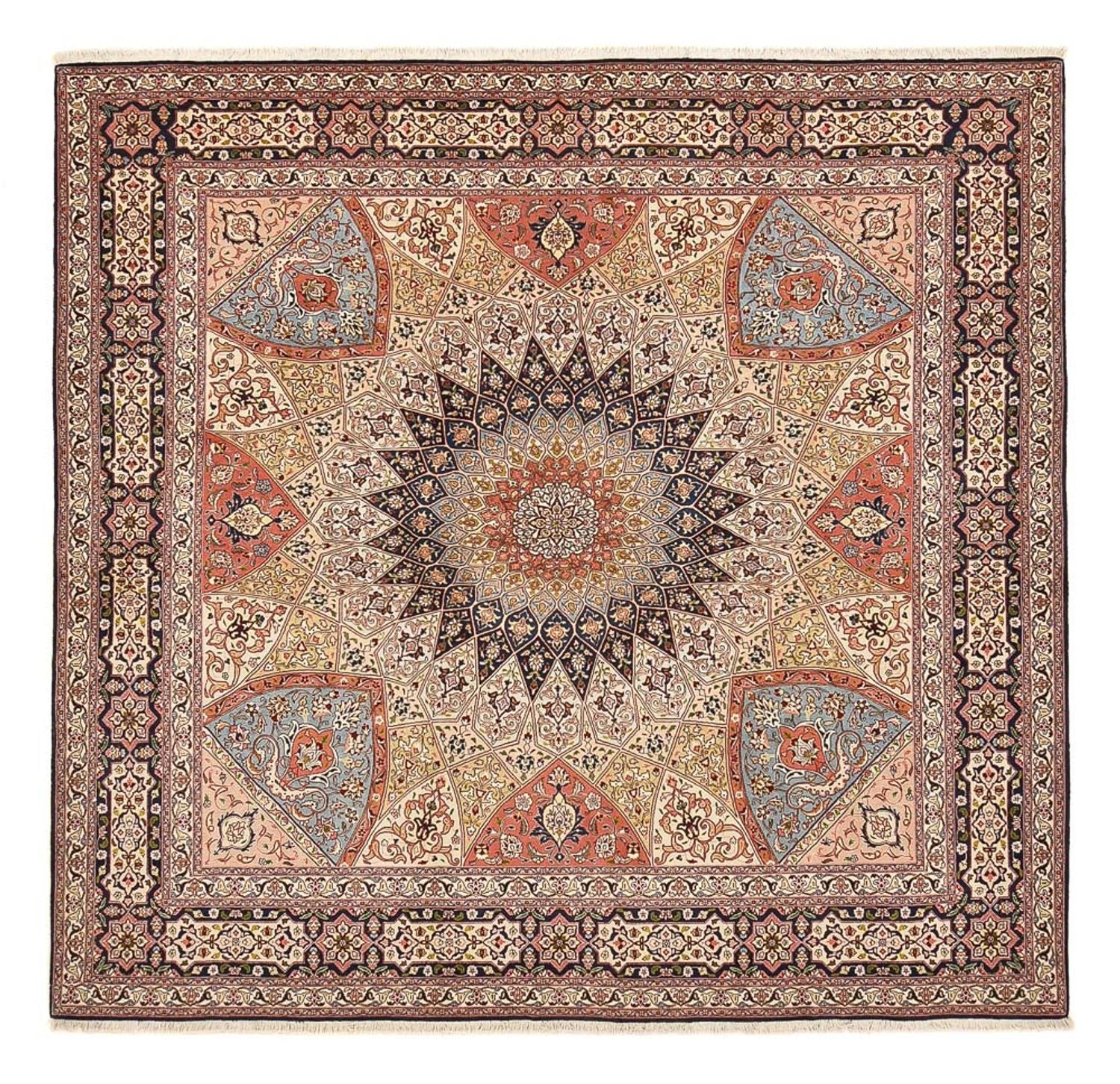 Perserteppich - Täbriz - Royal quadratisch  - 254 x 248 cm - dunkelbeige