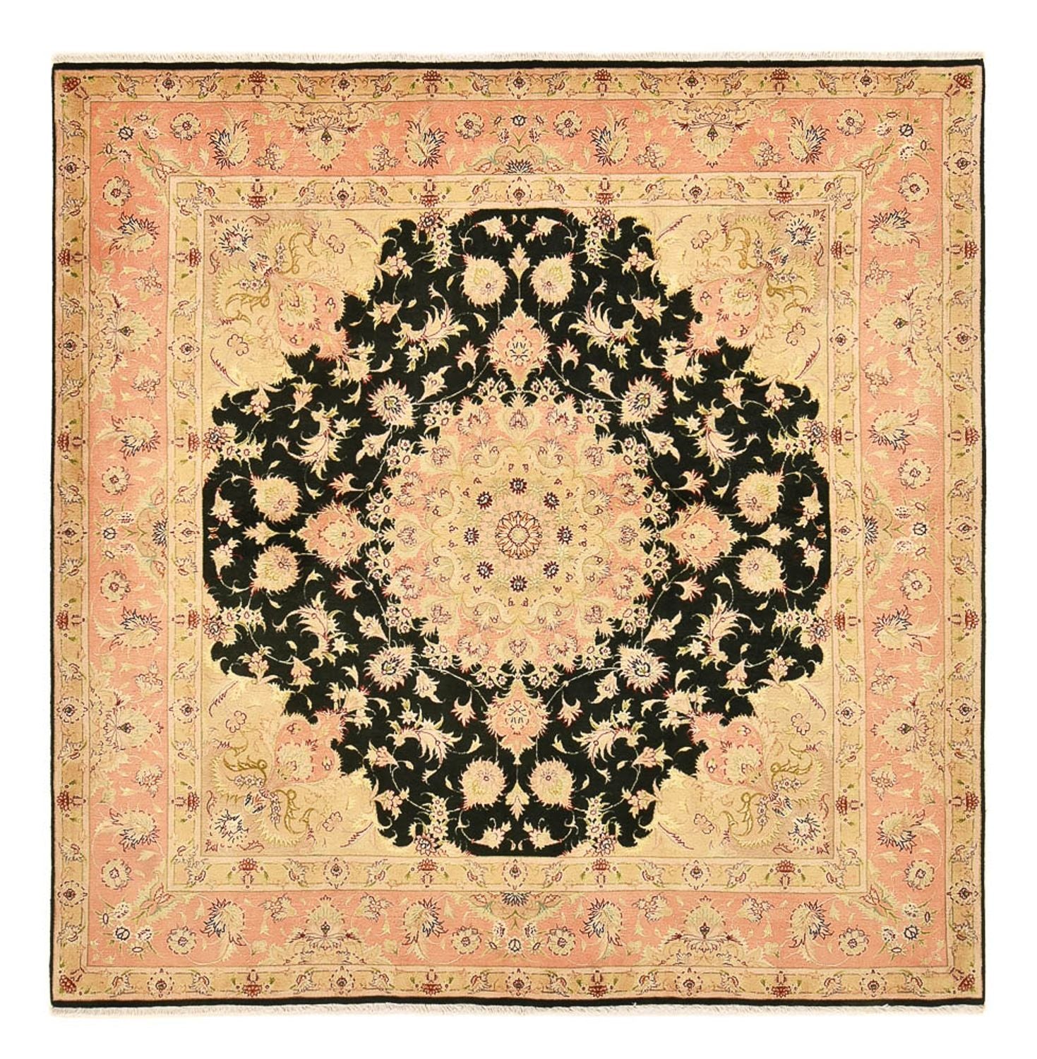 Perserteppich - Täbriz - Royal quadratisch  - 202 x 196 cm - dunkelblau