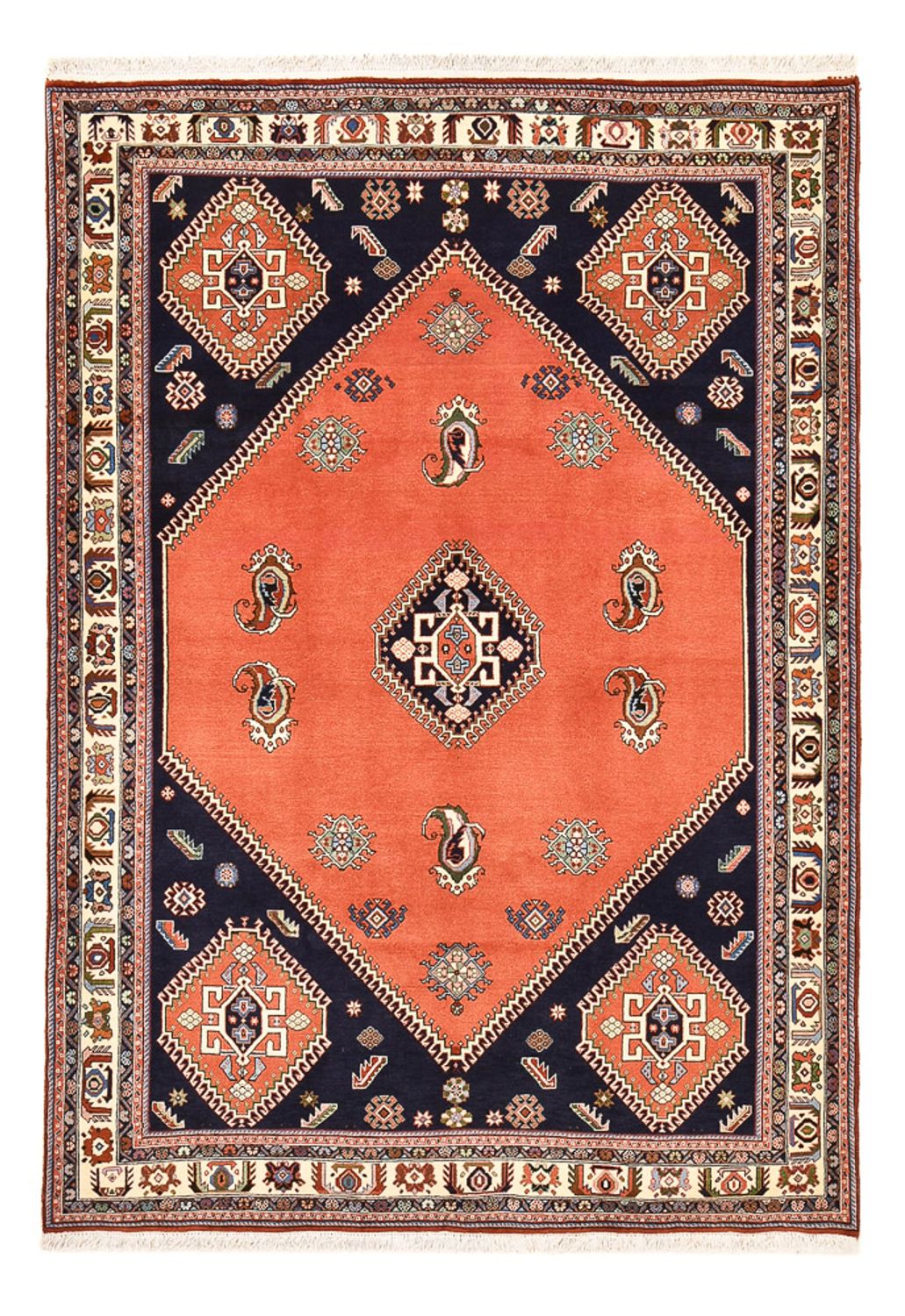 Gabbeh Teppich - Kaschkuli Perser - 245 x 168 cm - hellrot